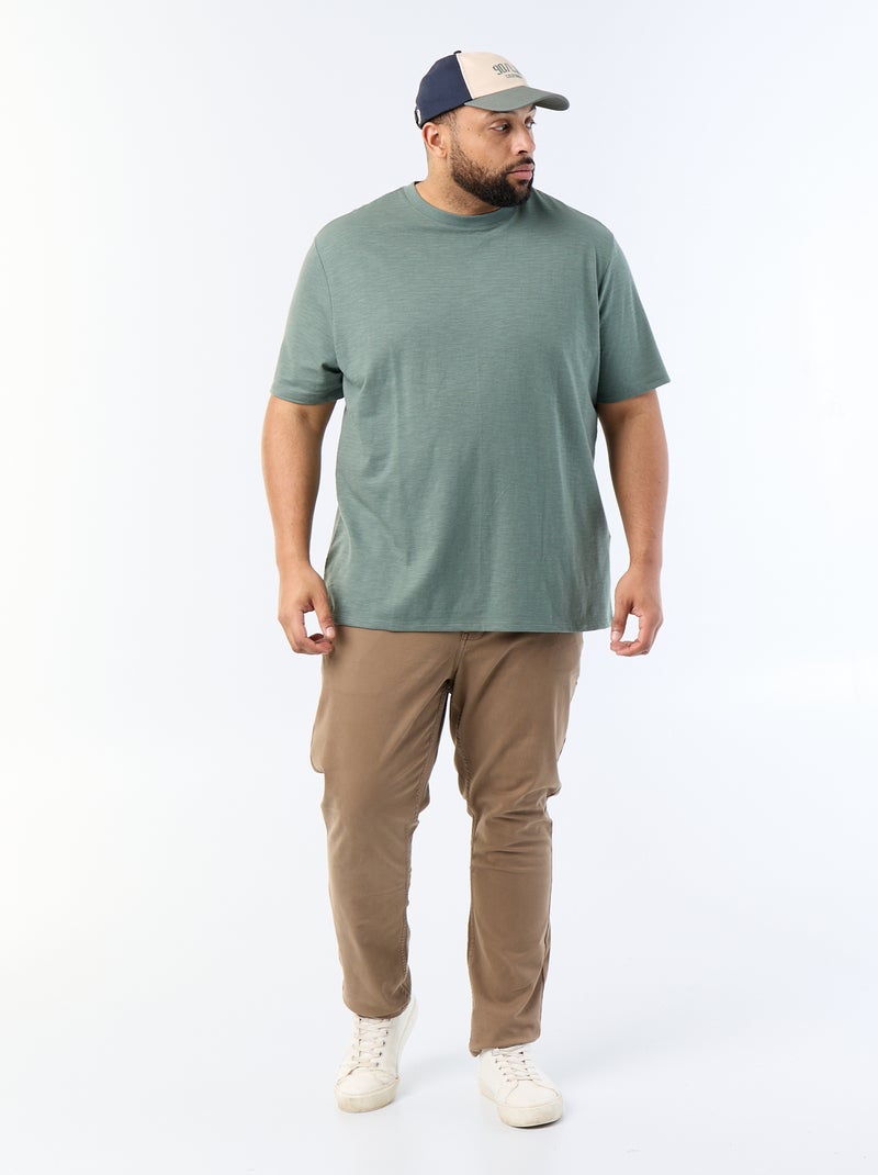 T-shirt met korte mouwen van jerseytricot met fantasiepatroon Groen - Kiabi