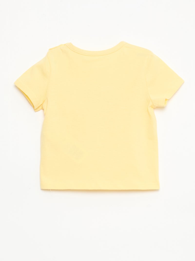 T-shirt met korte mouwen van katoenen jerseytricot Geel - Kiabi