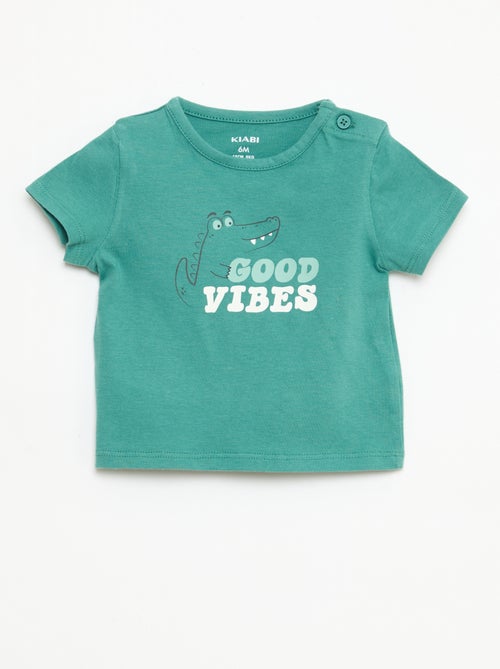 T-shirt met korte mouwen van katoenen jerseytricot - Kiabi