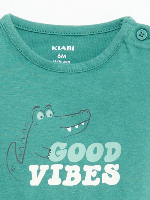 T-shirt met korte mouwen van katoenen jerseytricot - Kiabi