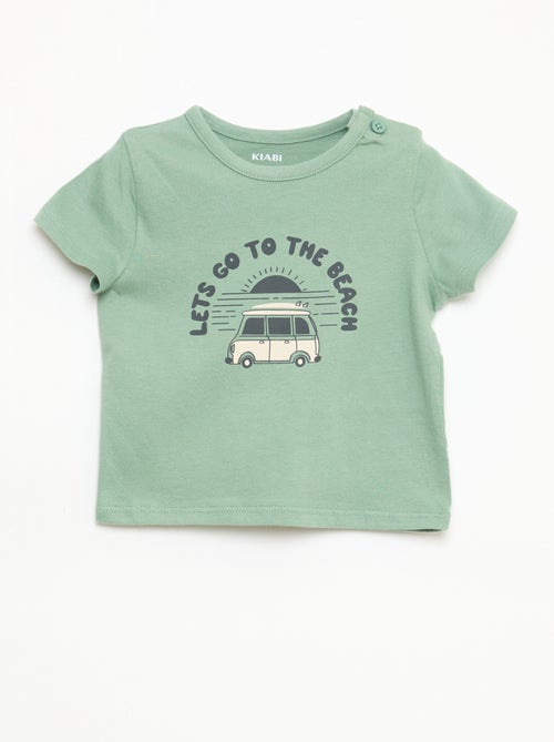 T-shirt met korte mouwen van katoenen jerseytricot - Kiabi