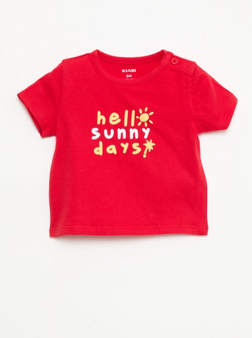 T-shirt met korte mouwen van katoenen jerseytricot - Kiabi