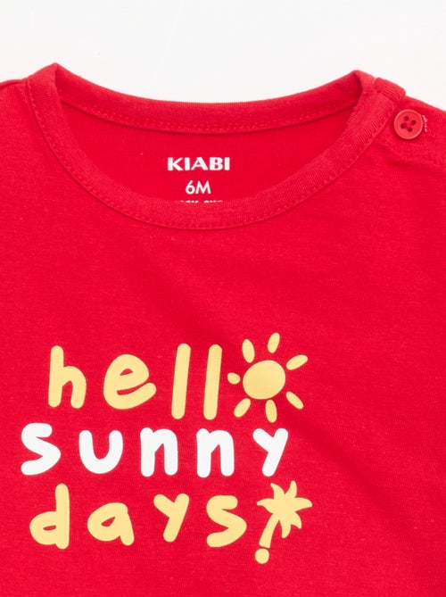 T-shirt met korte mouwen van katoenen jerseytricot - Kiabi