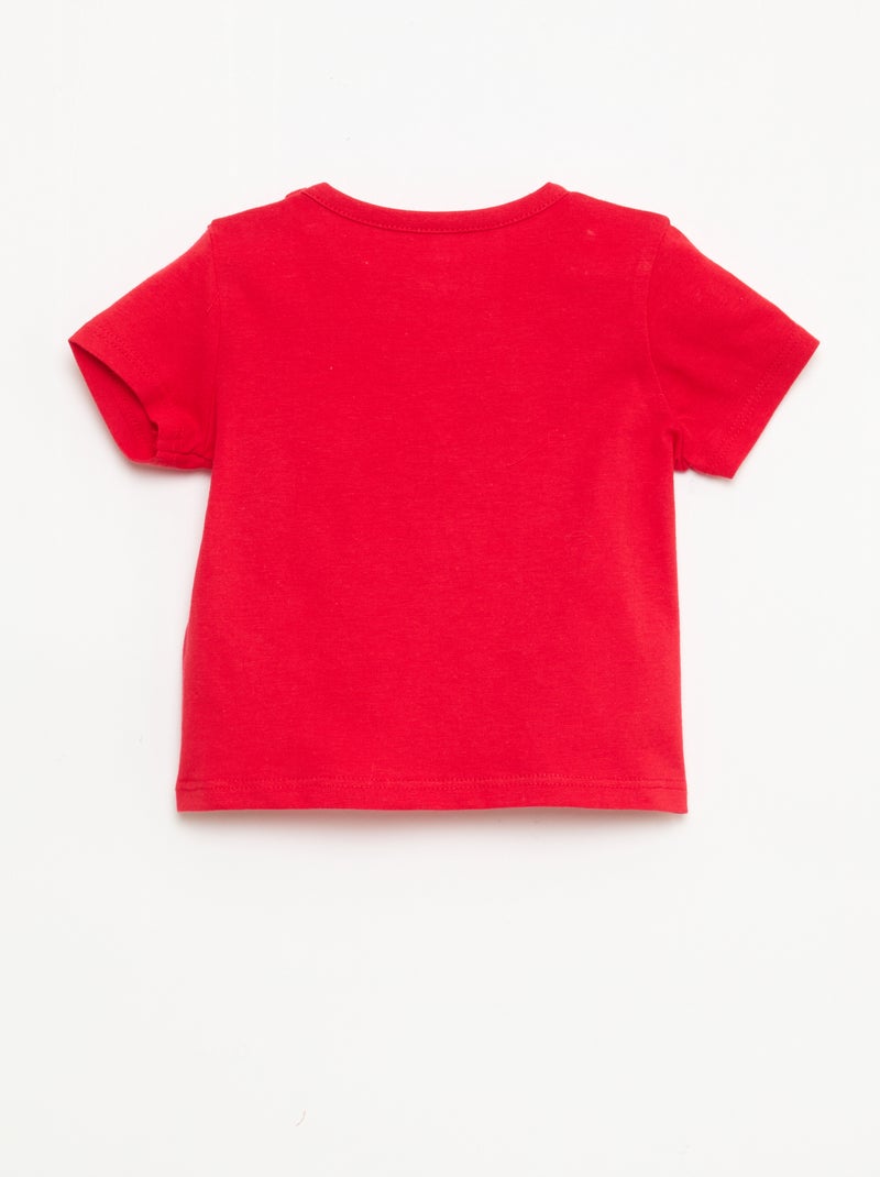 T-shirt met korte mouwen van katoenen jerseytricot Rood - Kiabi
