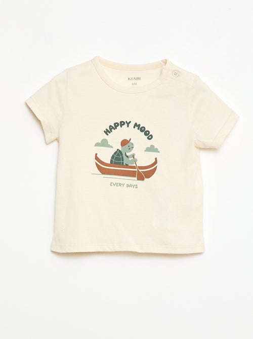 T-shirt met korte mouwen van katoenjerseytricot - Kiabi