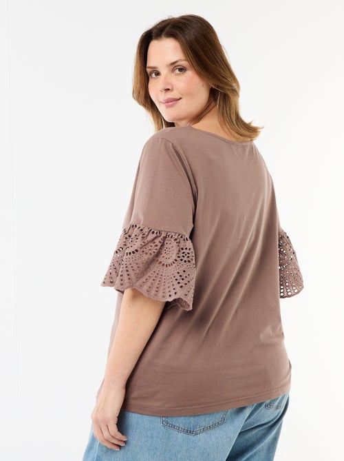 T-shirt met korte mouwen van macramé - Kiabi