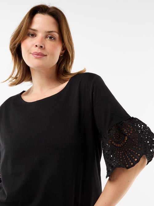 T-shirt met korte mouwen van macramé - Kiabi