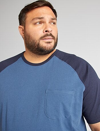 T-shirt met korte raglanmouwen en borstzakje