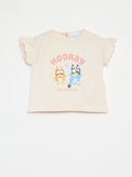 T-shirt met korte ruchemouwen 'Bluey' ROSE - Kiabi