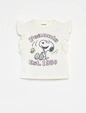 T-shirt met korte ruchemouwen 'Snoopy'