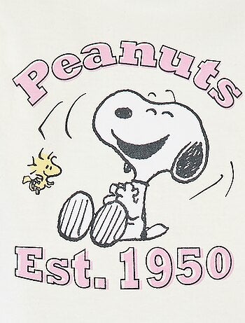 T-shirt met korte ruchemouwen 'Snoopy'