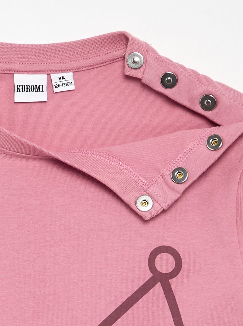 T-shirt met 'Kuromi'-print - gemakkelijk aan te trekken collectie Rose - Kiabi