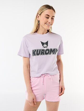 T-shirt met 'Kuromi'-print en korte mouwen
