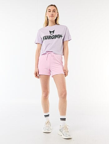 T-shirt met 'Kuromi'-print en korte mouwen
