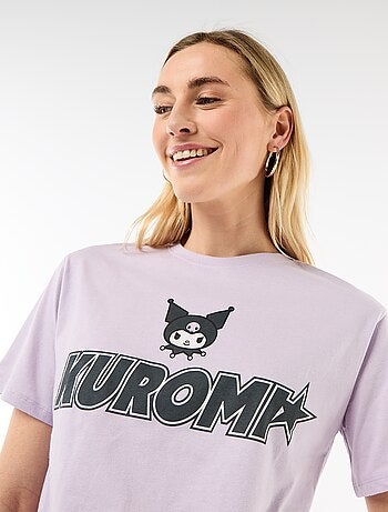 T-shirt met 'Kuromi'-print en korte mouwen