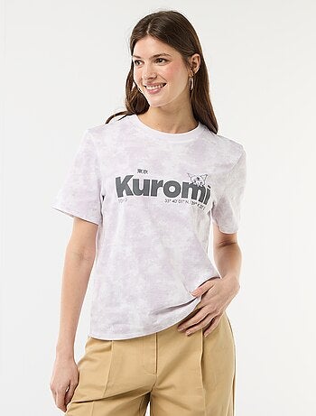 T-shirt met 'Kuromi'-print en korte mouwen