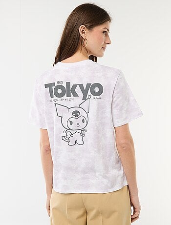 T-shirt met 'Kuromi'-print en korte mouwen