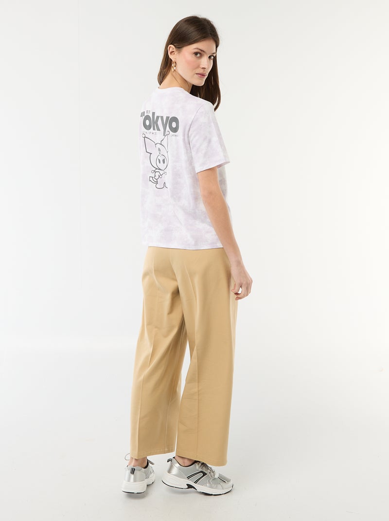 T-shirt met 'Kuromi'-print en korte mouwen Rose - Kiabi