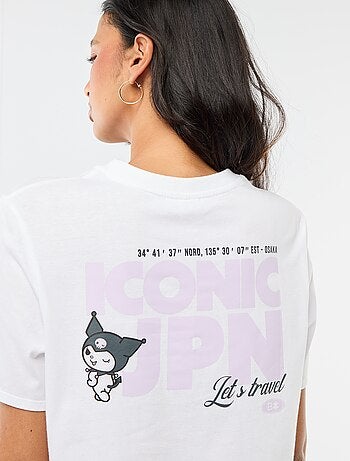 T-shirt met 'Kuromi'-print en korte mouwen