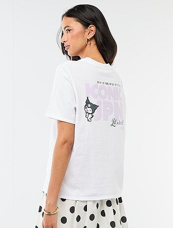 T-shirt met 'Kuromi'-print en korte mouwen