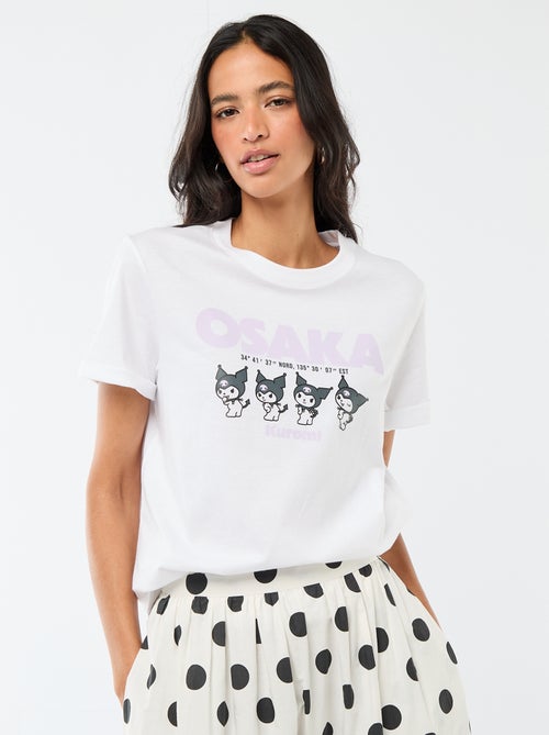 T-shirt met 'Kuromi'-print en korte mouwen - Kiabi