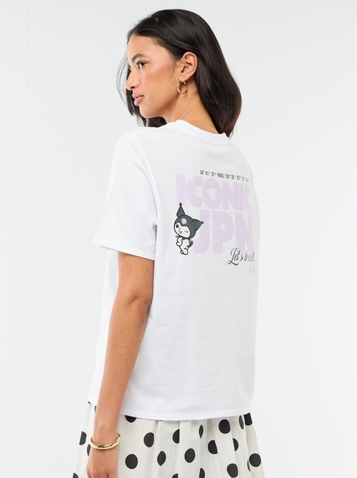 T-shirt met 'Kuromi'-print en korte mouwen - Kiabi