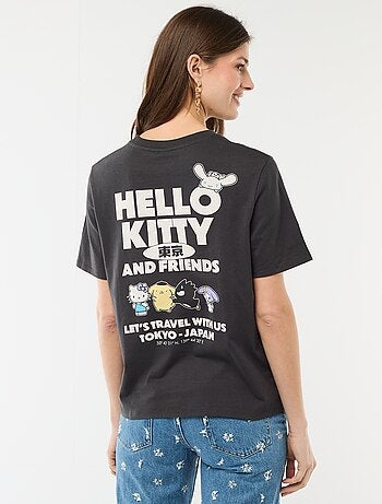 T-shirt met 'Kuromi'-print en korte mouwen