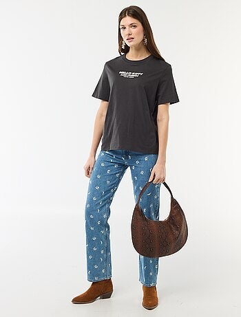 T-shirt met 'Kuromi'-print en korte mouwen