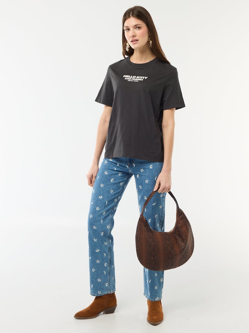 T-shirt met 'Kuromi'-print en korte mouwen Zwart - Kiabi