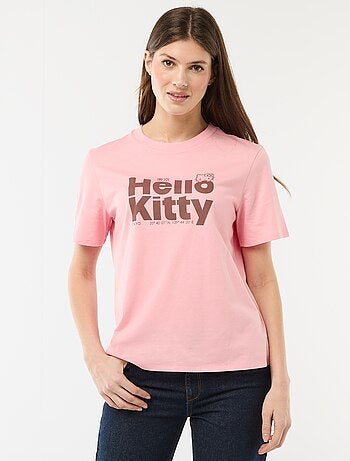 T-shirt met 'Kuromi' print, voor- en achterkant bedrukt