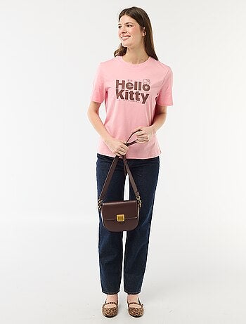 T-shirt met 'Kuromi' print, voor- en achterkant bedrukt