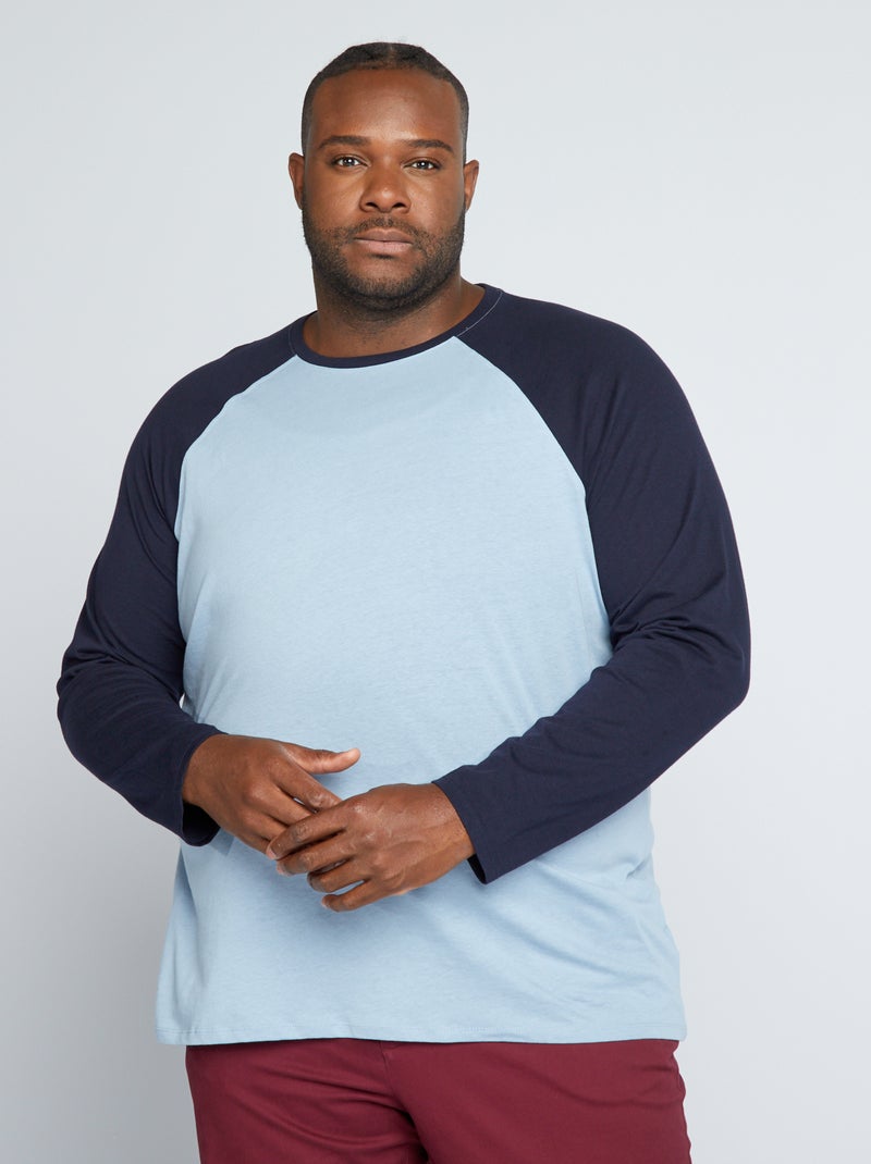 T-shirt met lange mouw BLAUW - Kiabi