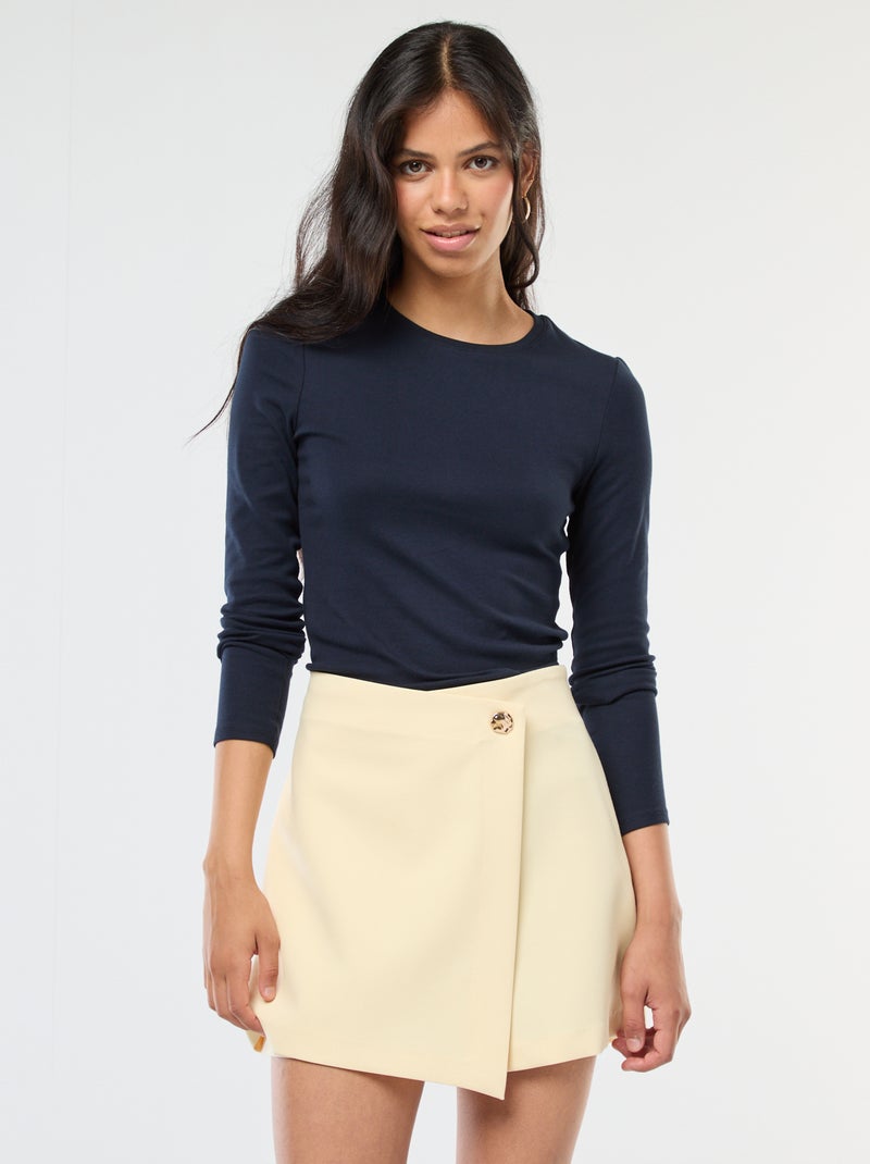 T-shirt met lange mouw Blauw - Kiabi