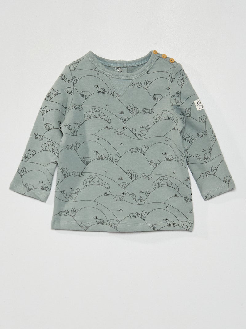 T-shirt met lange mouw BLAUW - Kiabi