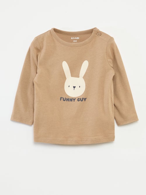 T-shirt met lange mouw en applicatie - Kiabi