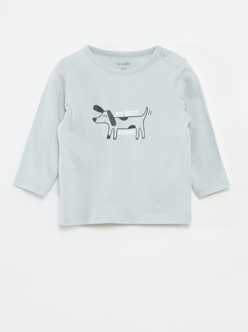 T-shirt met lange mouw en applicatie - Kiabi