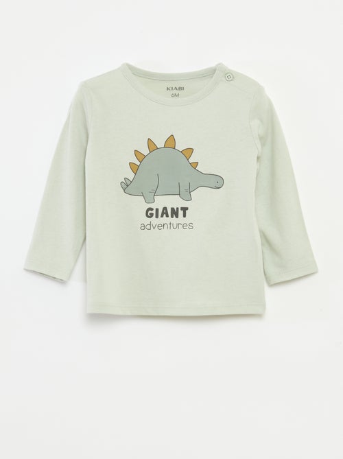 T-shirt met lange mouw en applicatie - Kiabi