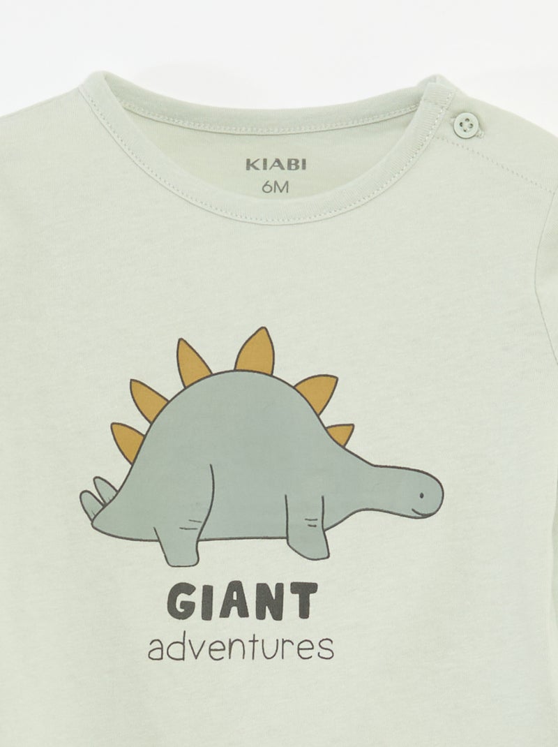 T-shirt met lange mouw en applicatie Blauw - Kiabi