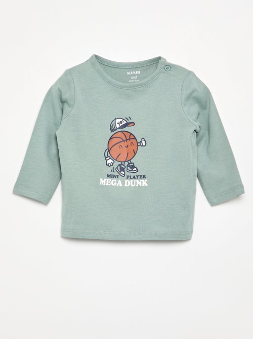 T-shirt met lange mouw en applicatie - Kiabi