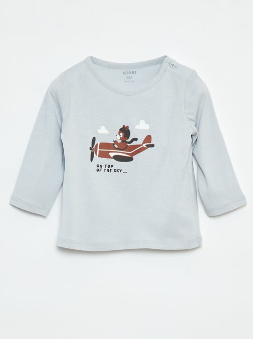 T-shirt met lange mouw en applicatie - Kiabi