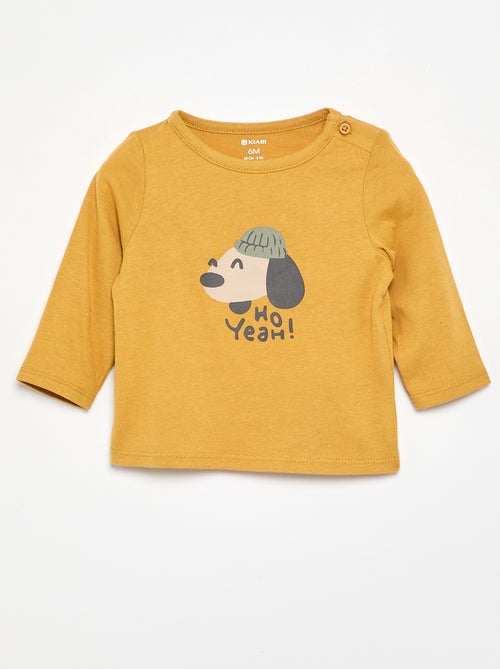 T-shirt met lange mouw en applicatie - Kiabi
