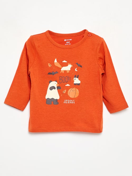 T-shirt met lange mouw en applicatie - Kiabi T-shirt met lange mouw en applicatie - Kiabi
