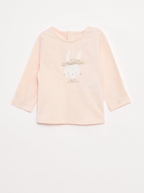 T-shirt met lange mouw en applicatie - Kiabi