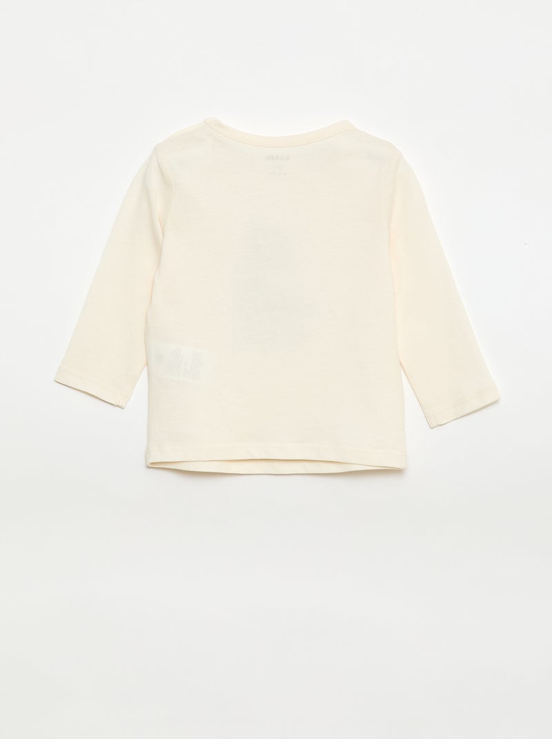 T-shirt met lange mouw en applicatie Wit - Kiabi