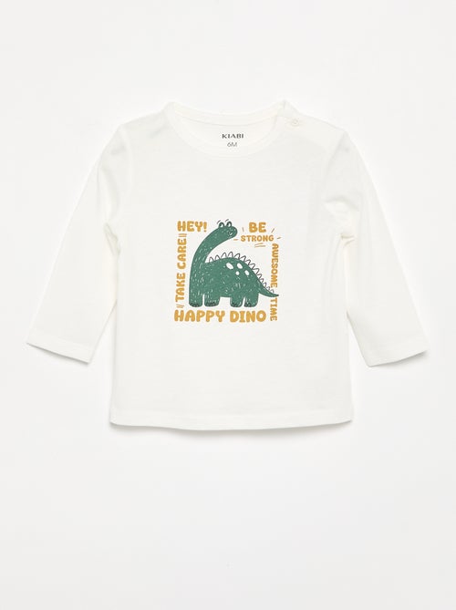 T-shirt met lange mouw en applicatie - Kiabi