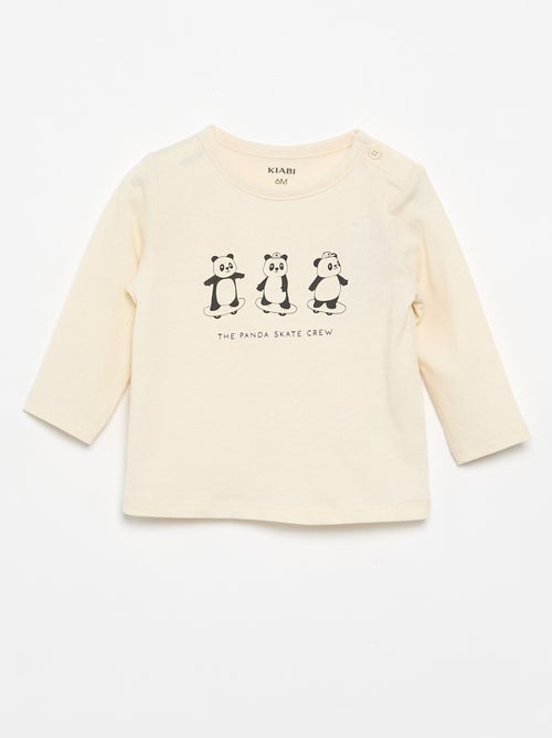T-shirt met lange mouw en applicatie - Kiabi T-shirt met lange mouw en applicatie - Kiabi