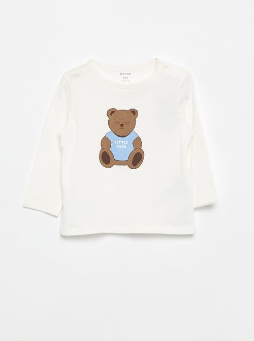 T-shirt met lange mouw en applicatie - Kiabi