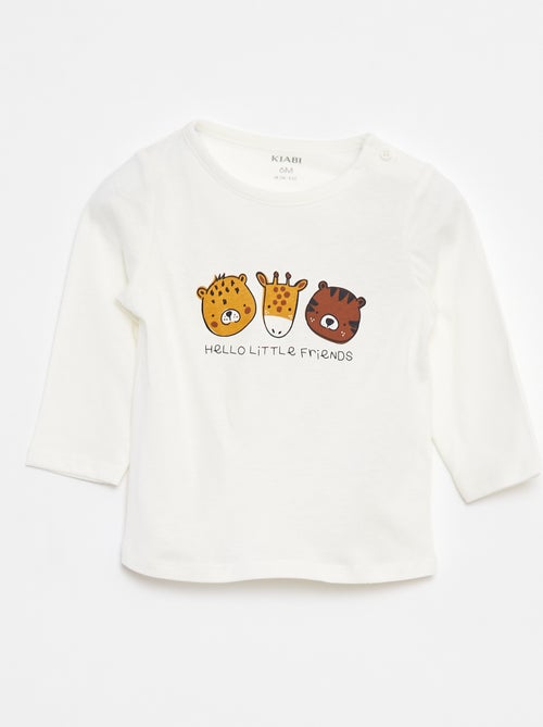 T-shirt met lange mouw en applicatie - Kiabi