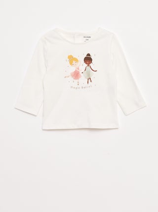 T-shirt met lange mouw en applicatie
