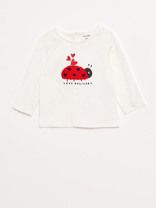 T-shirt met lange mouw en applicatie - Kiabi